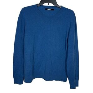 Quince 100% Cashmere Men's Crew Neck Sweater Size XL Blue Flaw